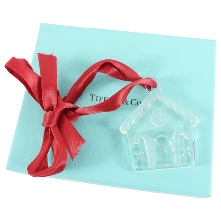 Tiffany & Co.  Glass Gingerbread House Festive Ornament