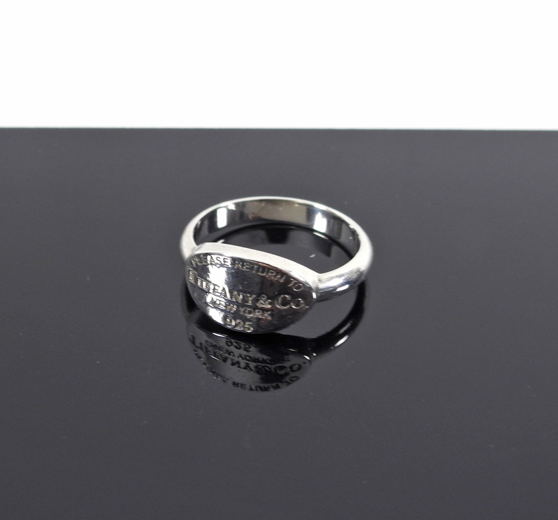 Tag Rings Only Tiffany & Co. Sterling Silver Oval Tag Ring - 8 – I MISS YOU VINTAGE