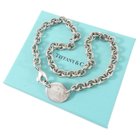 Tiffany & Co. Sterling Silver Oval Tag Necklace