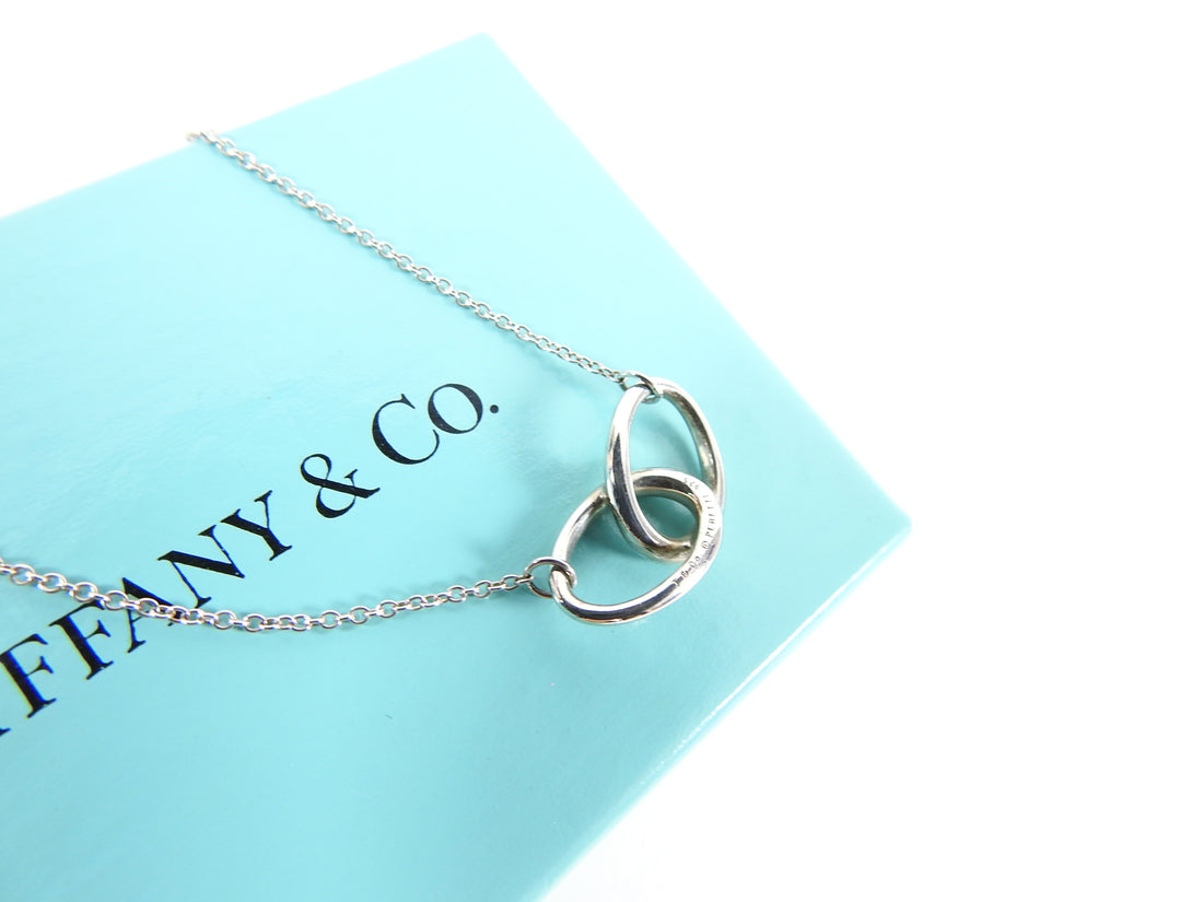 Tiffany & Co. Elsa Peretti Interlocking Ovals Small Sterling Pendant Necklace