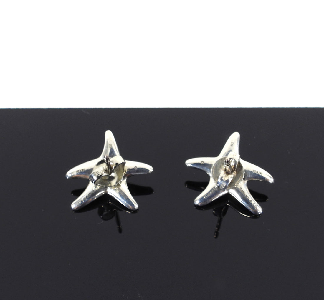 Tiffany &  Co. Elsa Peretti Starfish Silver Diamond Earrings