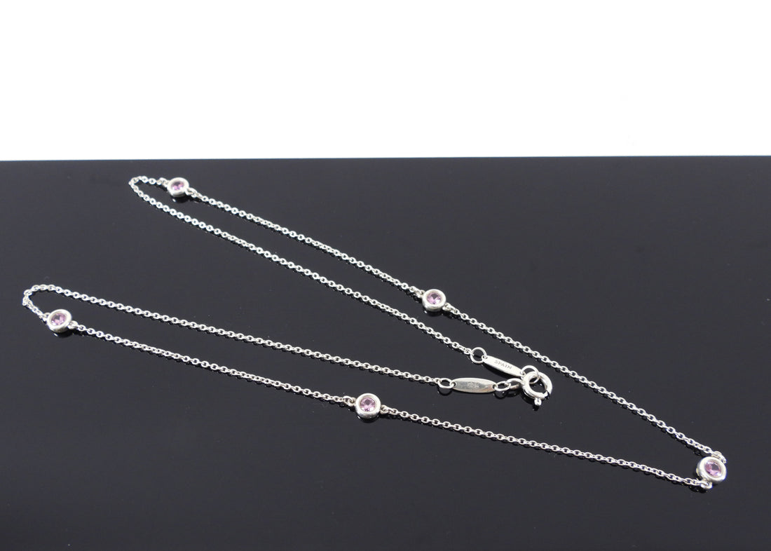Tiffany & Co. Elsa Peretti Color by the Yard 5 Station Pink Sapphire Necklace