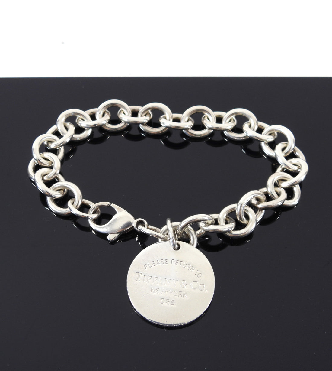 Tiffany & Co.  Sterling Silver Round Tag Bracelet
