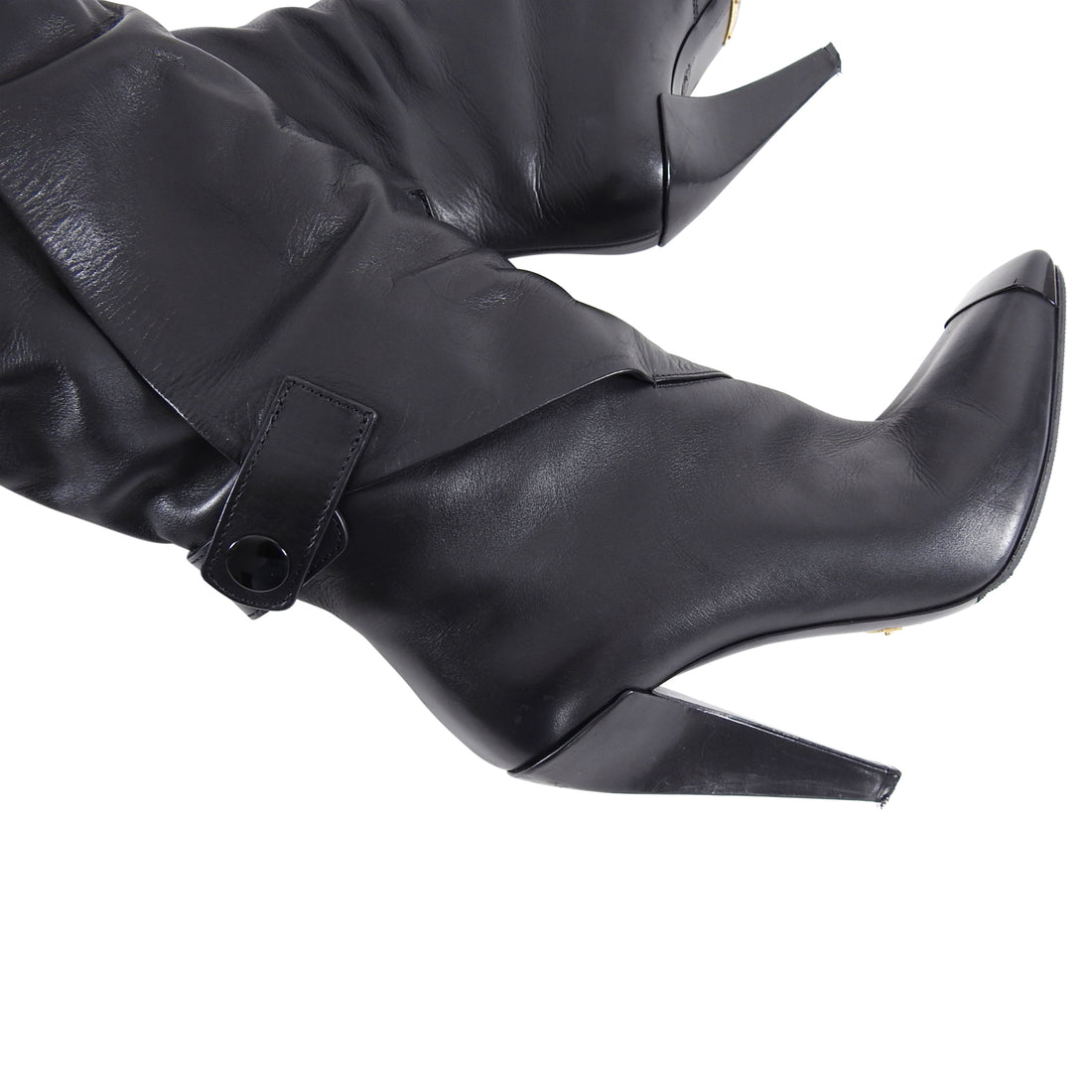 Tom Ford Black Over the Knee Black Leather Boots  - 40.5