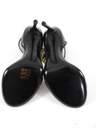 Tom Ford Black Leather Padlock Sandal Heels - 38