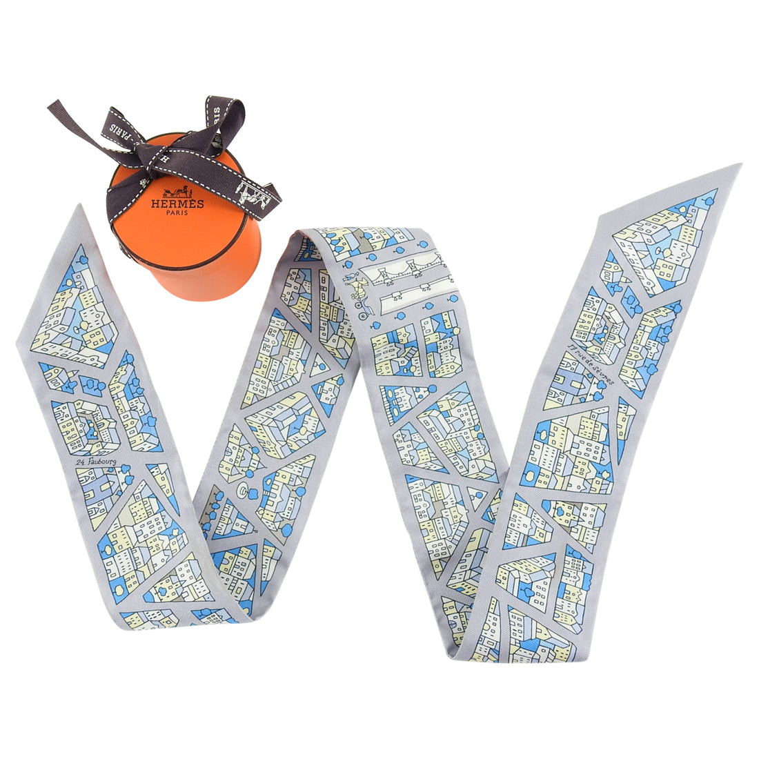 Hermes Rive droite Rive Gauche Silk Twilly Scarf