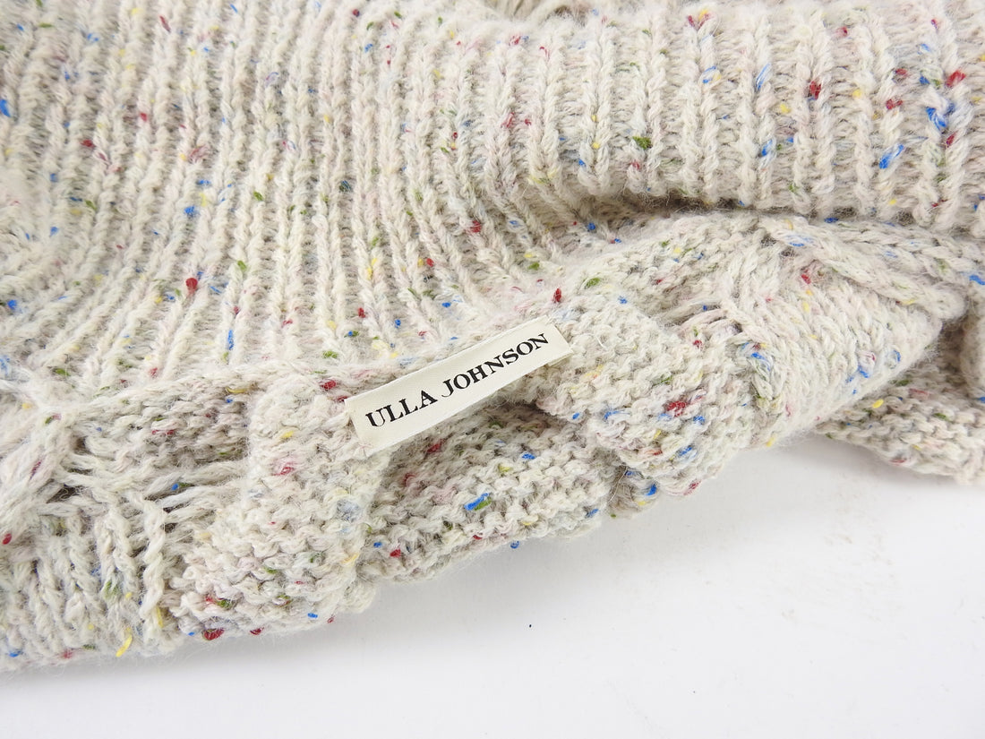 Ulla Johnson Arrossa Fringe Cable Knit Cardigan Sweater Coat - S