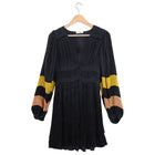 Ulla Johnson Corrine Pleated Black Yellow Mini Dress - 4