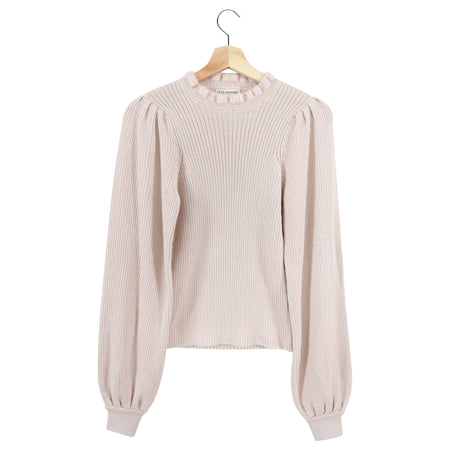 Ulla Johnson Pale Pink Knit Puff Sleeve Sweater - S