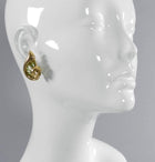 Verdura Green Tourmaline Gold Swirl Clip Earrings