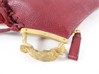 Valentino Small Red Leather Fringed Clutch Bag