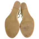 Valentino Ivory Rock Stud Ankle Strap Espadrille Wedge Sandals - 38