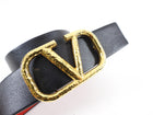 Valentino V Buckle Black and Red Reversible Belt - 80/32