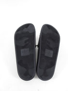 Valentino Black Rock Stud Rubber Flat Slides Sandals - 38 / 7.5