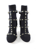 Valentino Black Stretch Sock Rock Stud Ankle Boots - 37.5