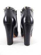 Valentino Black Leather Rock Stud Ankle Boots - 7.5