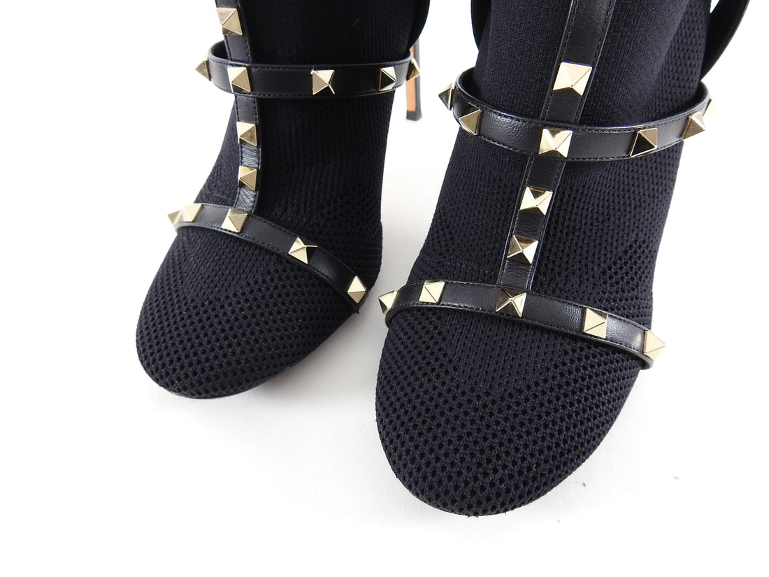 Valentino Stretch Sock Rock Stud Cage Ankle Boot - 40