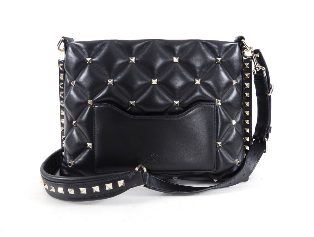 Valentino Black Quilted Candystud Shoulder Bag