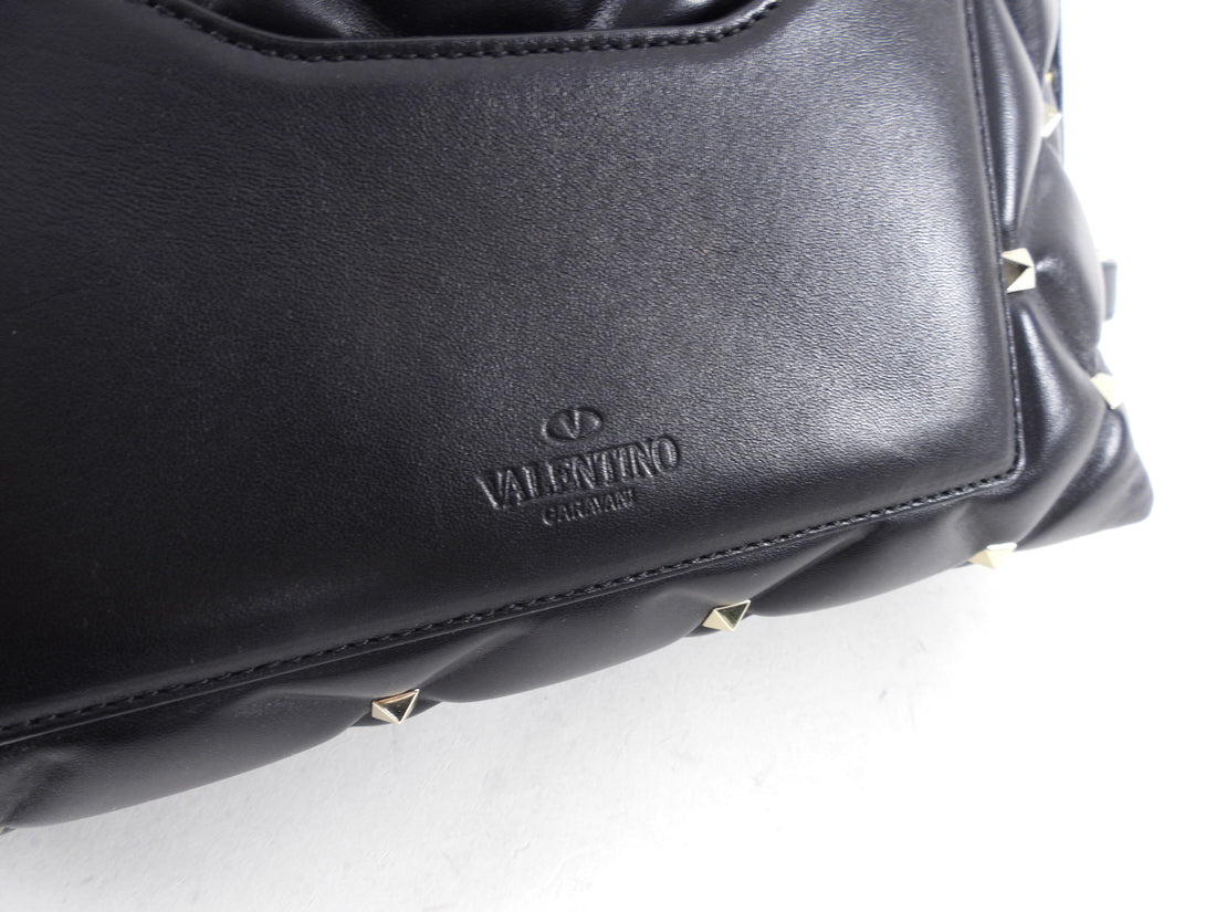 Valentino Black Quilted Candystud Shoulder Bag