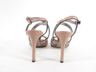 Valentino Dark Nude Strappy Jewel Embellished Sandals Heels - 38 / 7.5