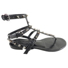 Valentino NOIR Black Caged Thong Rockstud Gladiator Sandal - 37
