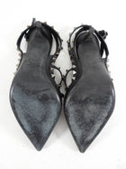 Valentino Noir Black Leather Rock Stud High Heels - USA 7