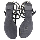 Valentino NOIR Black Caged Thong Rockstud Gladiator Sandal - 37