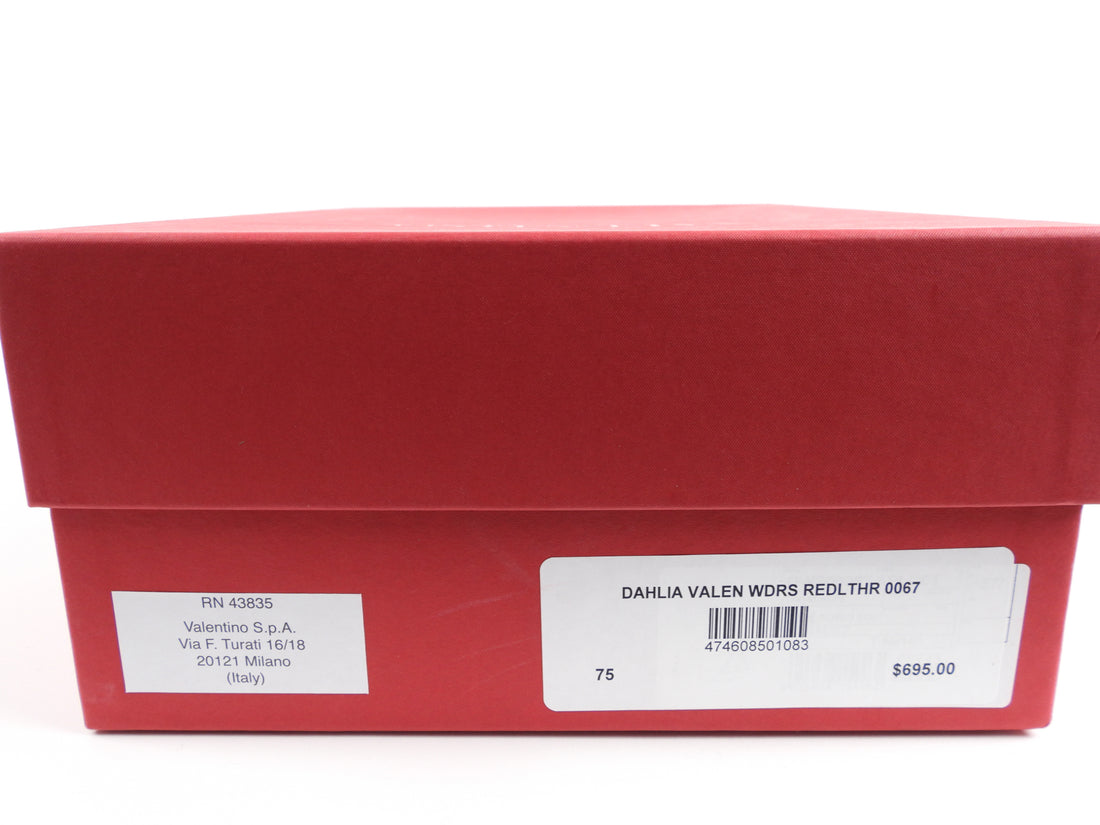 Valentino Red Peep Toe Leather Platform Heels - 37.5