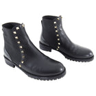 Valentino Black Smooth Leather Rock Stud 20mm Ankle Boot - 8