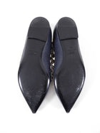Valentino Navy Rock Stud Flat Shoes - 36 / 5.5