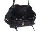 Valentino Rock Stud Black Leather Trapeze 2 Way Bag
