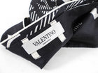 Valentino Black and White Silk Logo Skirt - 8