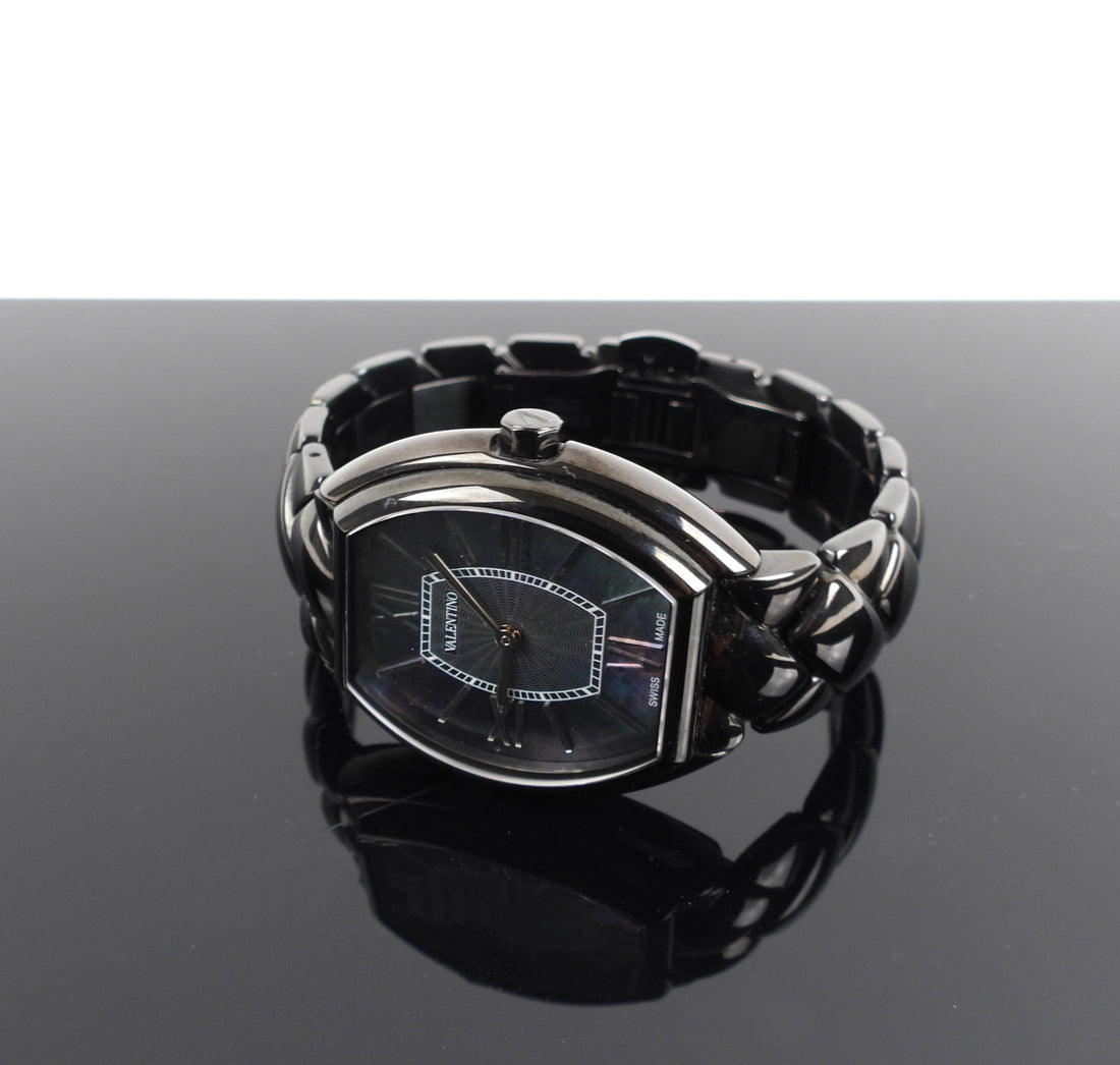 Valentino Black Stainless Abalone Face Watch