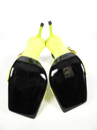 Versace Lime Green Medusa Safety Pin Sandals - EU39