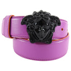Versace Magenta Leather Medusa Head Belt - 75/30