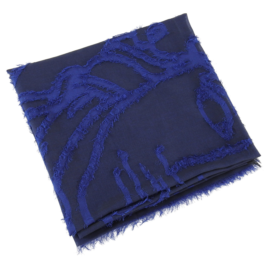 Versace Sheer Navy Wool Blend Medusa 140cm Shawl Wrap Scarf