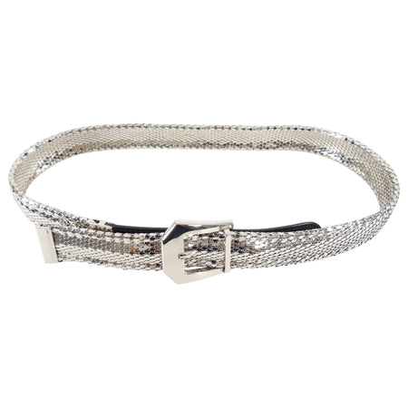 Gianni Versace Vintage 1990's Silver Mesh Belt - 30-33"