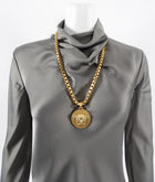 Versace Gold Chain Medusa Medallion Necklace