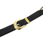 Versace Vintage 1990's Gold and Black Leather Belt - 90 / 36