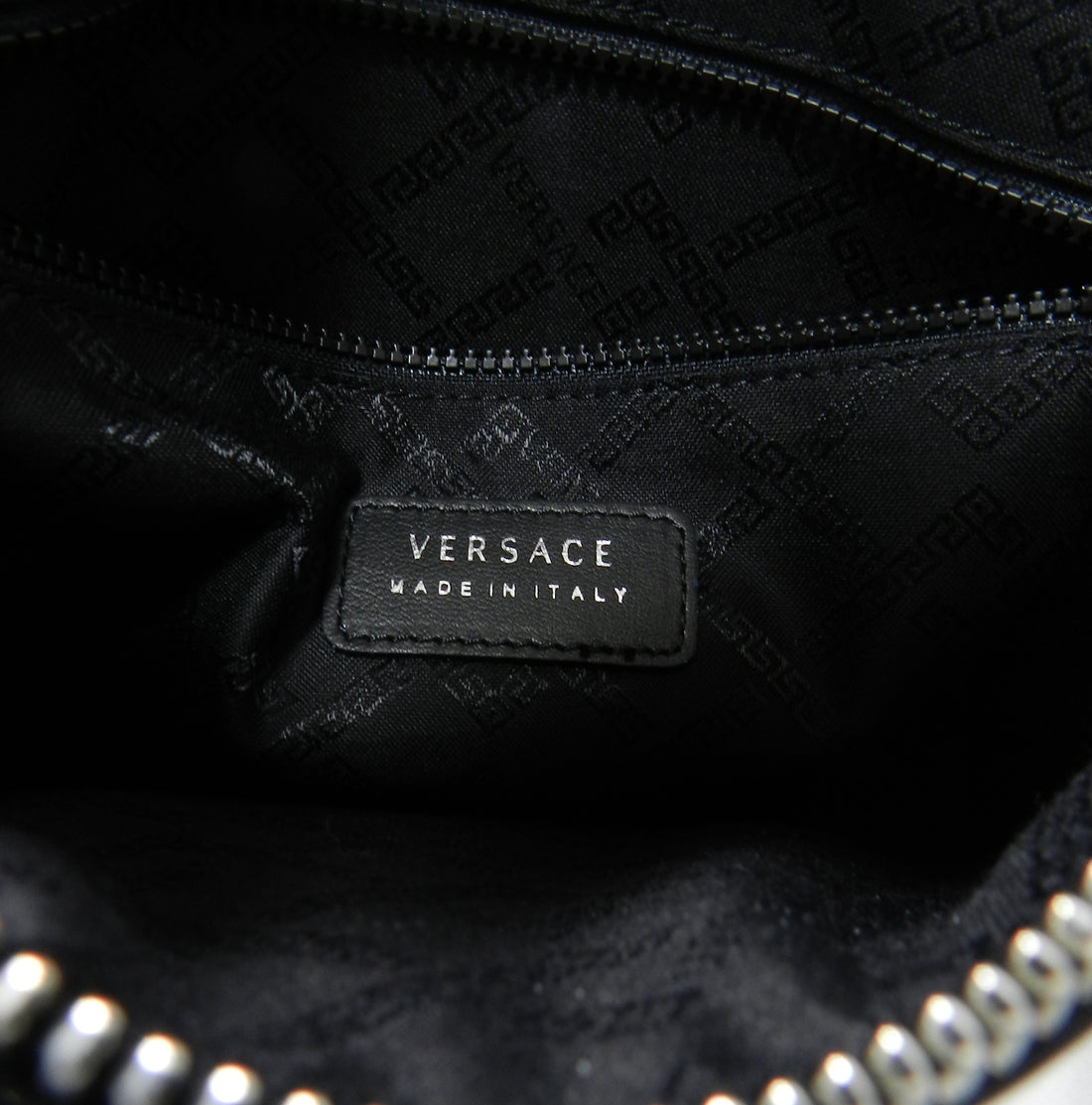 Versace Color Block Leather Wristlet Clutch Bag