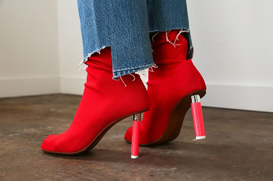 Vetements Red Lighter Stretch Logo Sock Boots - 37 