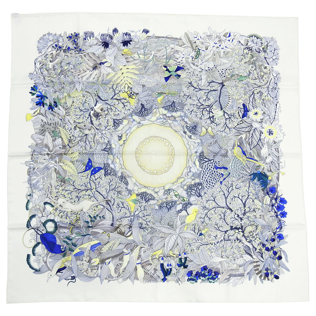 Hermes Au Coeur de la Vie Silk Twill 90cm Scarf in Box