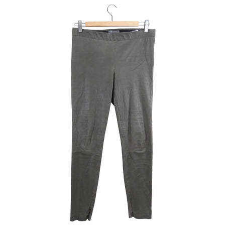 Vince Greenish Grey Leather Skinny Leggings - M