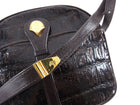 Vintage 1980's Dark Brown Crocodile Exotic Crossbody Bag