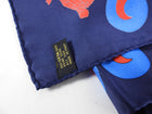 Vintage 1970's Italian Silk Navy Red Graphic Scarf