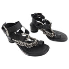 Alexander Wang Black Leather Chain Sandals - 36.5 / 7