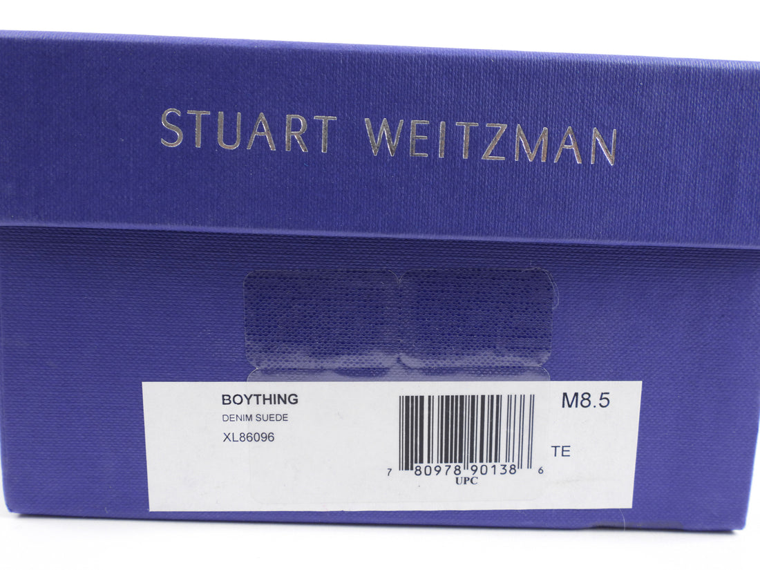 Stuart Weitzman Boything Light Blue Suede Tassel Loafers-8.5