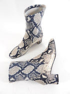 Stuart Weitzman Faux Snake Print Stretch Fabric Ankle Boot - 6