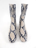 Stuart Weitzman Faux Snake Print Stretch Fabric Ankle Boot - 6