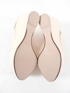 Stuart Weitzman Nude Patent Peep Toe Wedge Sandals - 7M